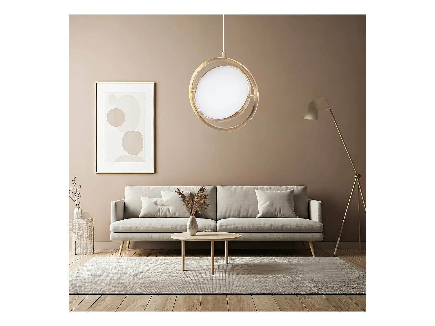 Lampe Suspendue Led Toolight App1791-Cp Brush Gold