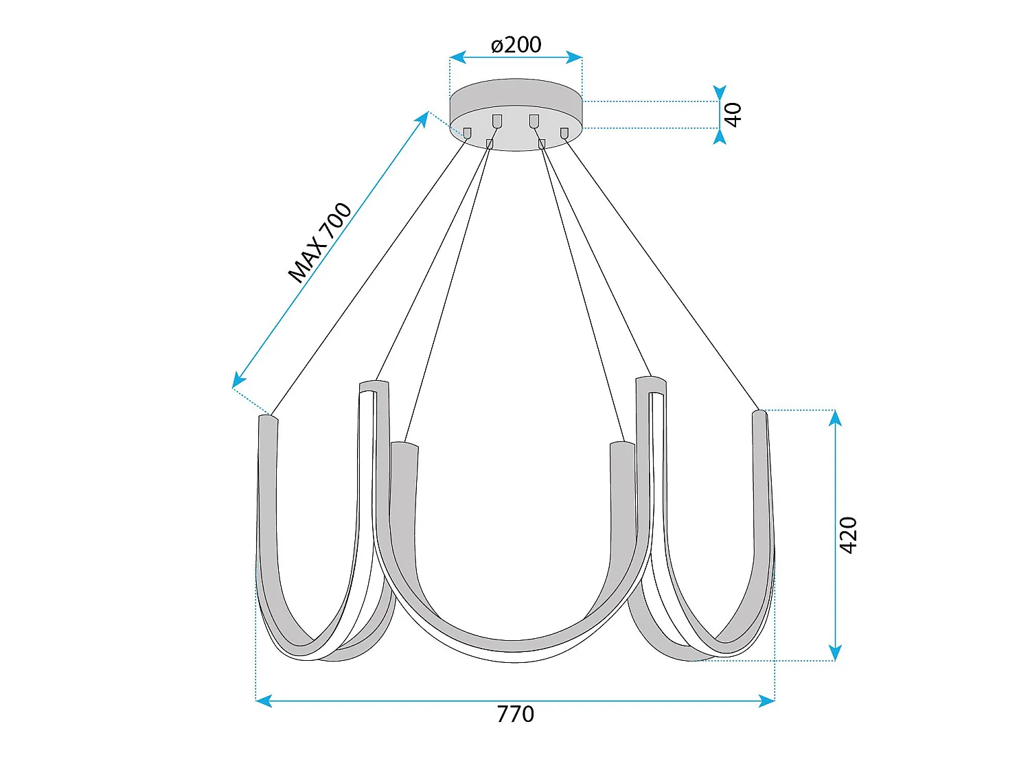 Lampe Suspendue Led Toolight App1749-Cp Gold