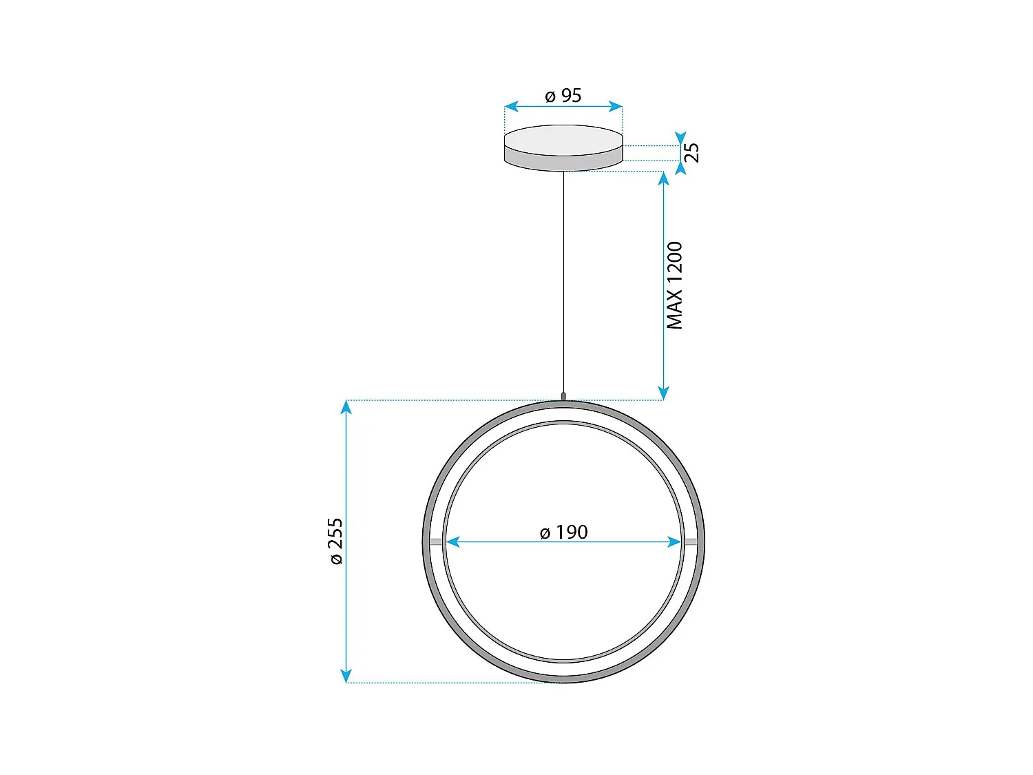 Lampe Suspendue Led Toolight App1790-Cp Black