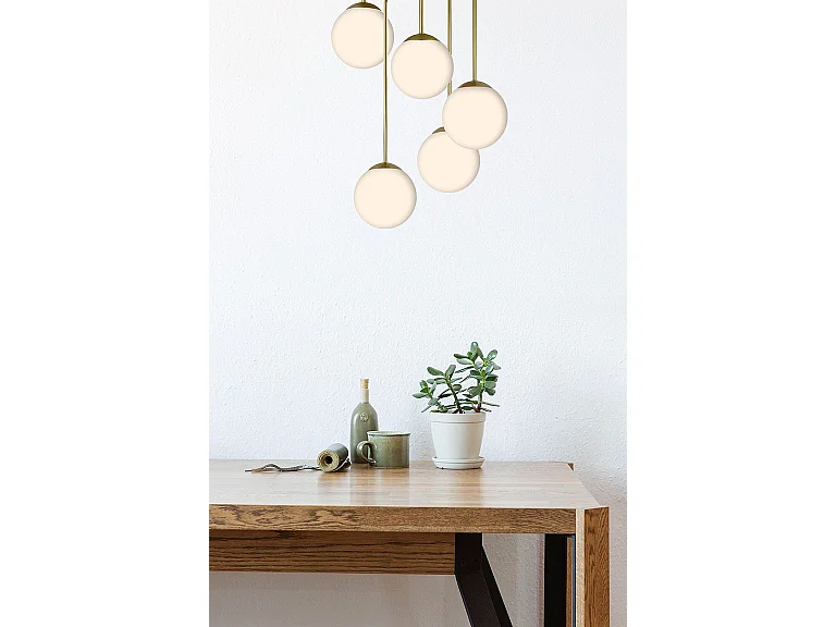 Lampe Suspendue Toolight App1818-5Cpr Brush Gold White