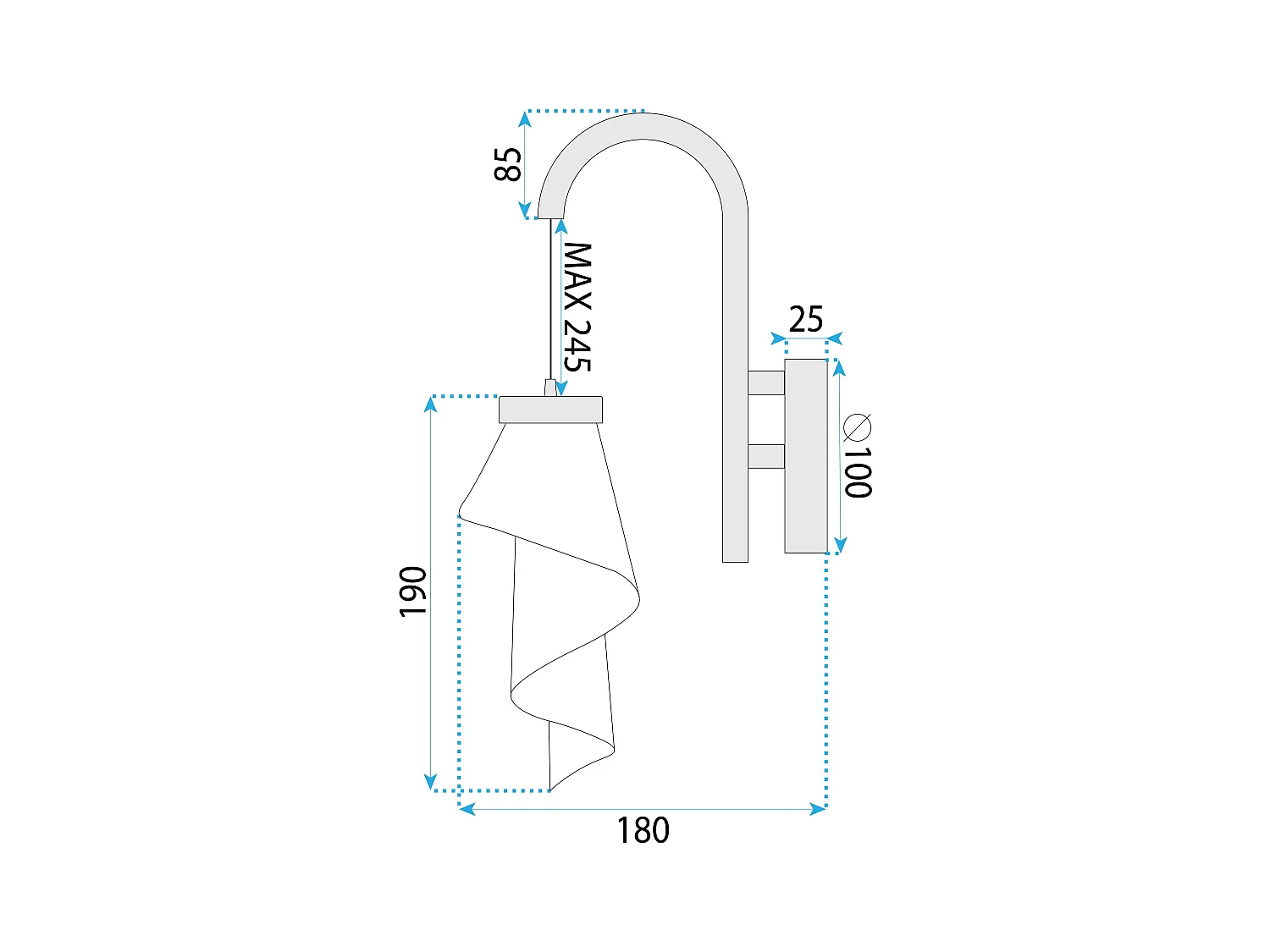 Hängelampe Toolight App1766-1W Rose Gold