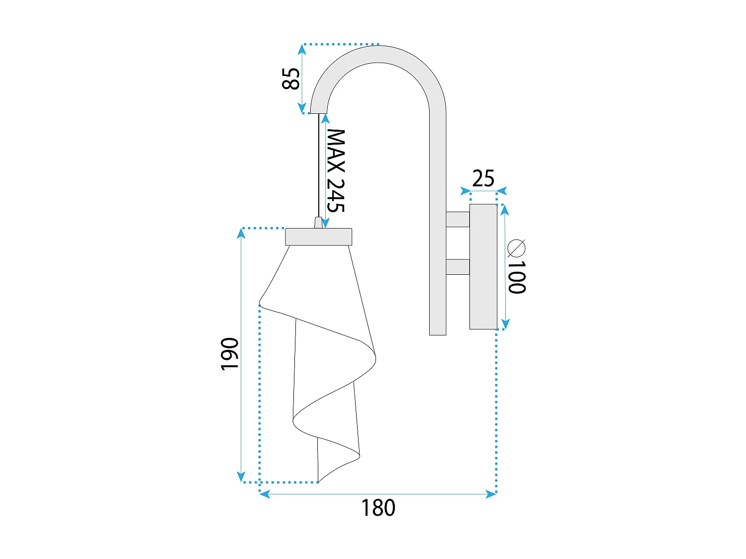 Lampe Suspendue Toolight App1766-1W Rose Gold