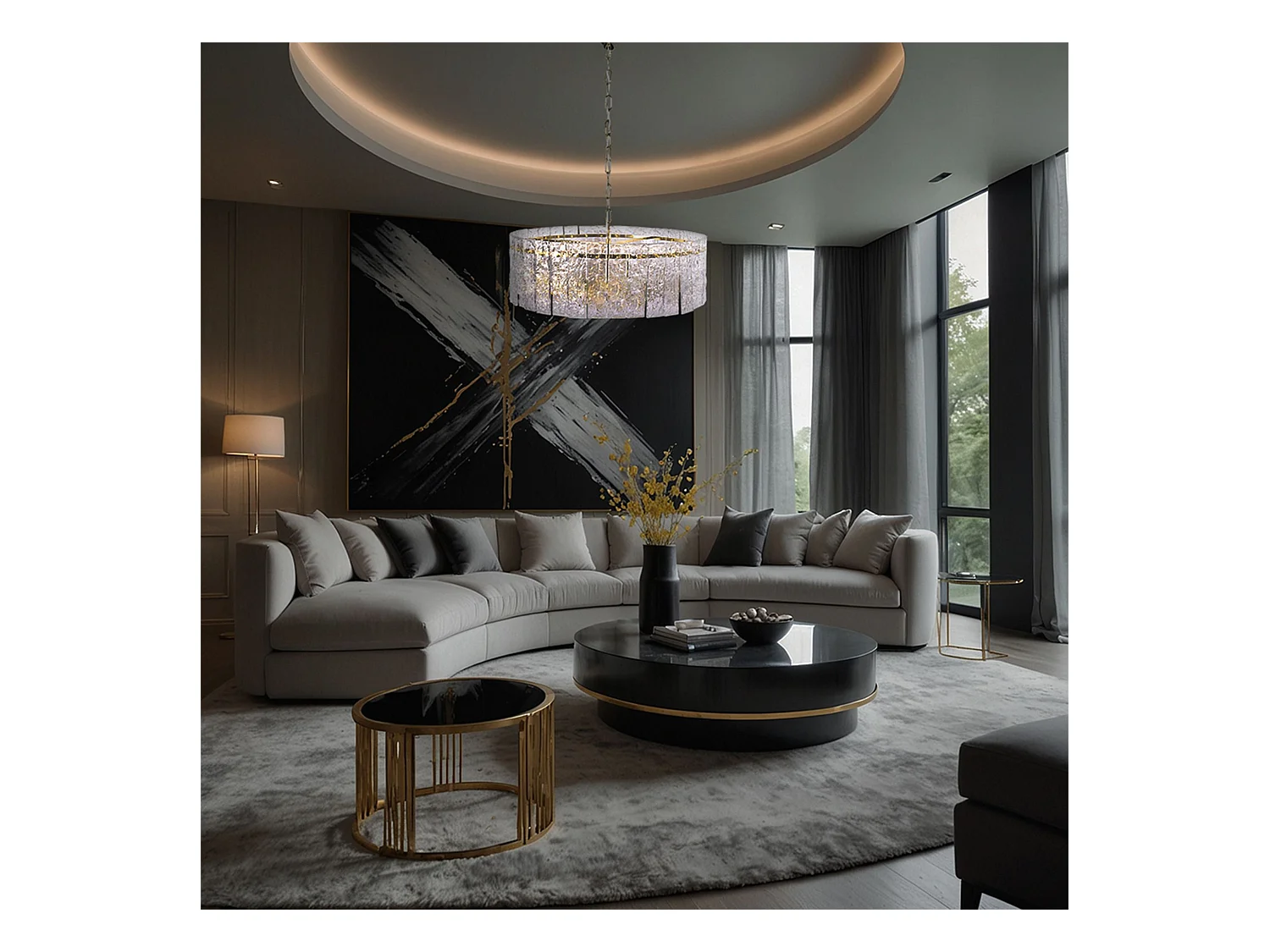 Lampe Suspendue Toolight App1779-Cp Gold 60Cm