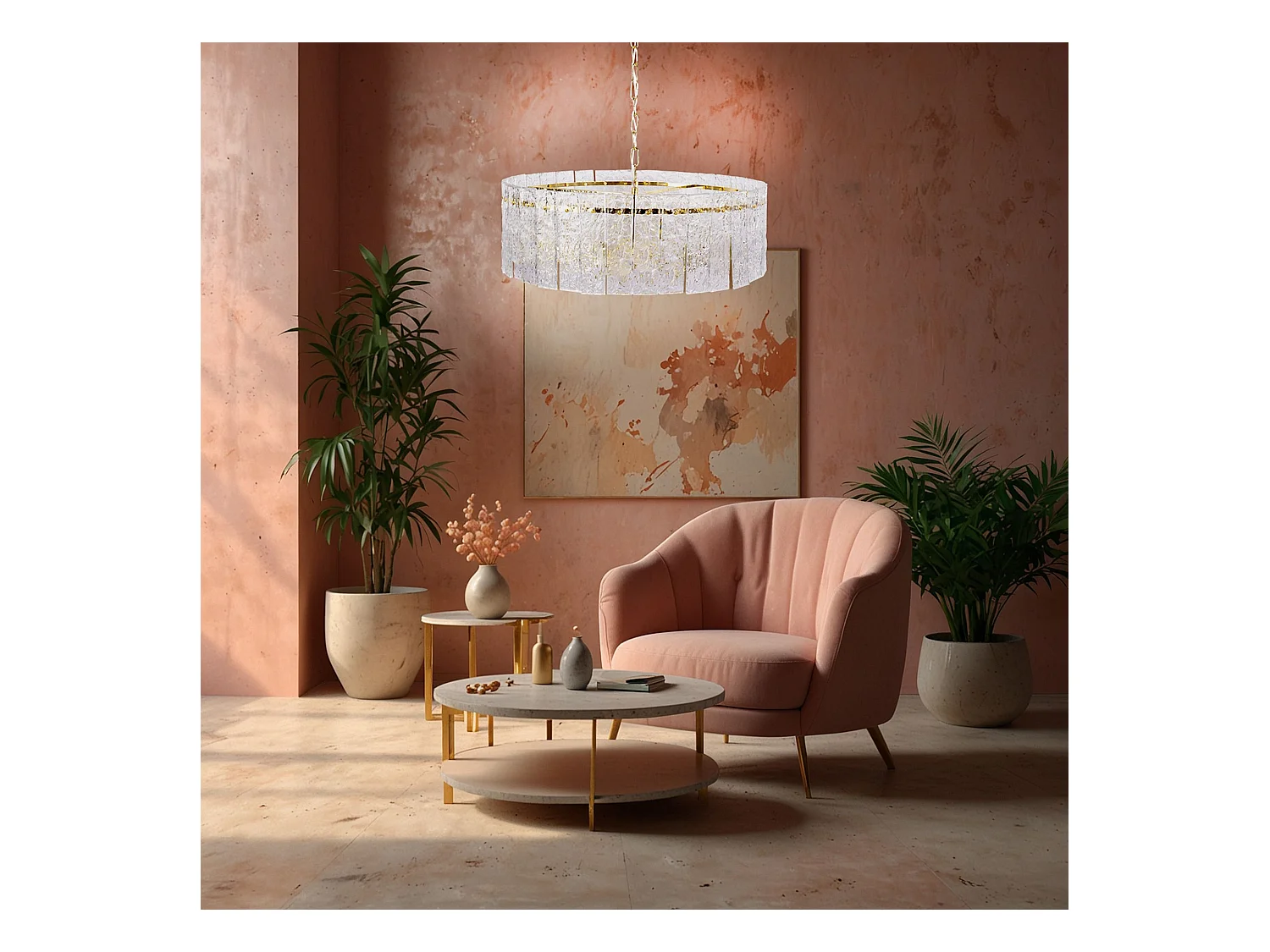 Lampe Suspendue Toolight App1779-Cp Gold 60Cm