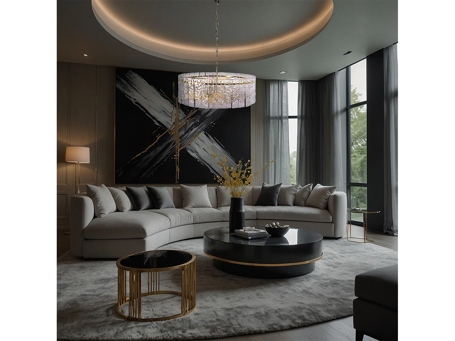 Lampe Suspendue Toolight App1779-Cp Gold 60Cm