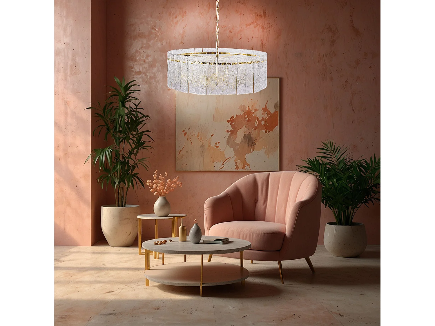 Lampe Suspendue Toolight App1779-Cp Gold 60Cm