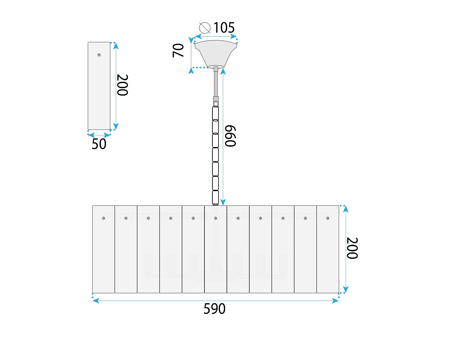 Lampada Toolight App1779-Cp Gold 60Cm