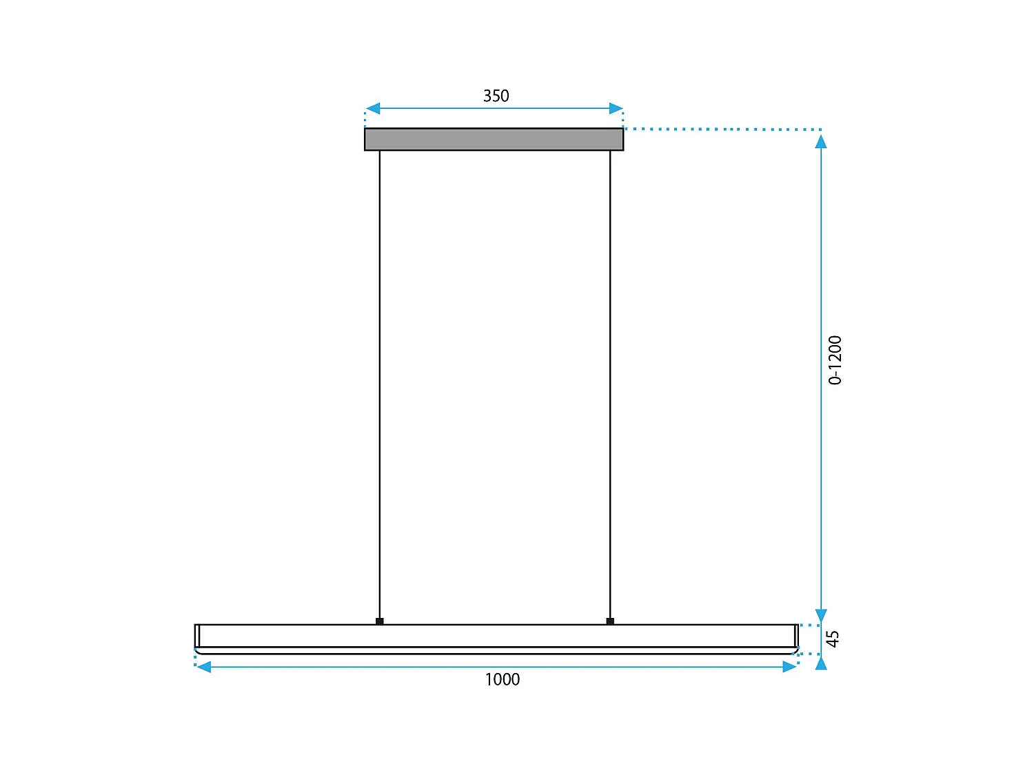 Lampe Suspendue Led Toolight App1448-Cp Black 100Cm