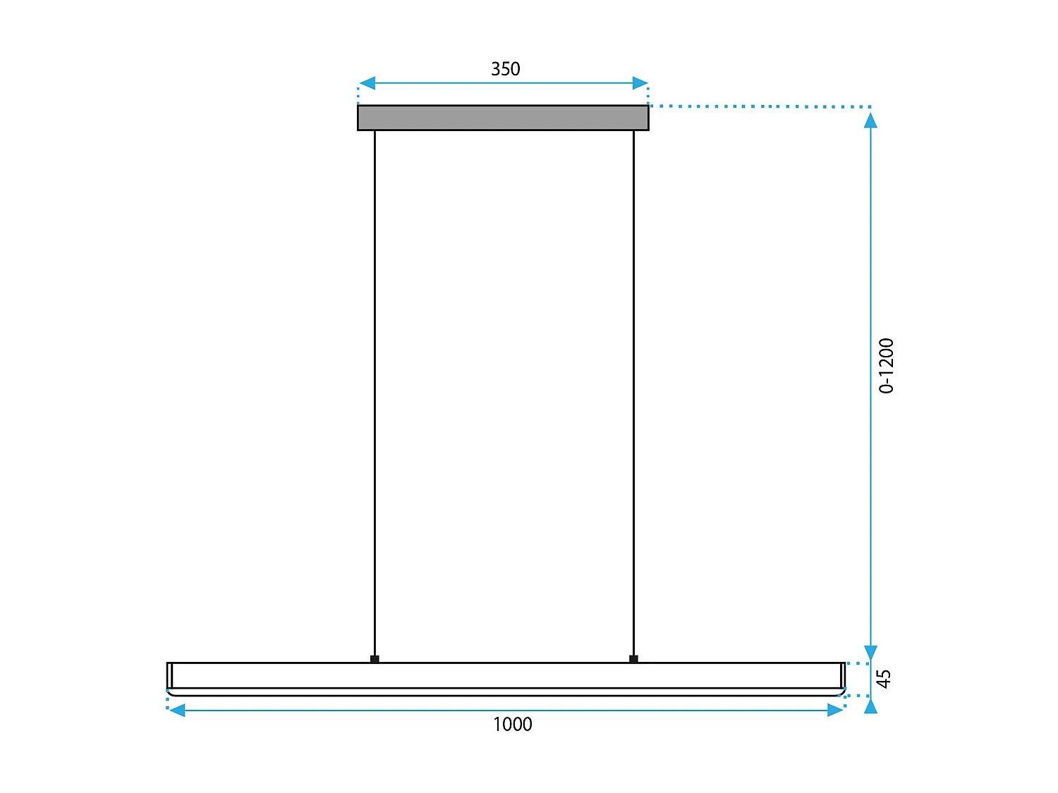 Lampe Suspendue Led Toolight App1448-Cp Black 100Cm