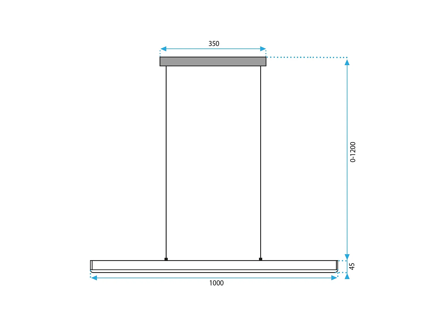 Candeeiro Suspenso Led Toolight App1448-Cp Black 100Cm