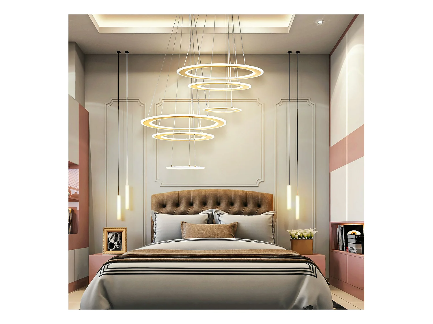 Lampe Suspendue Led Toolight G041-3Cp Brush Gold