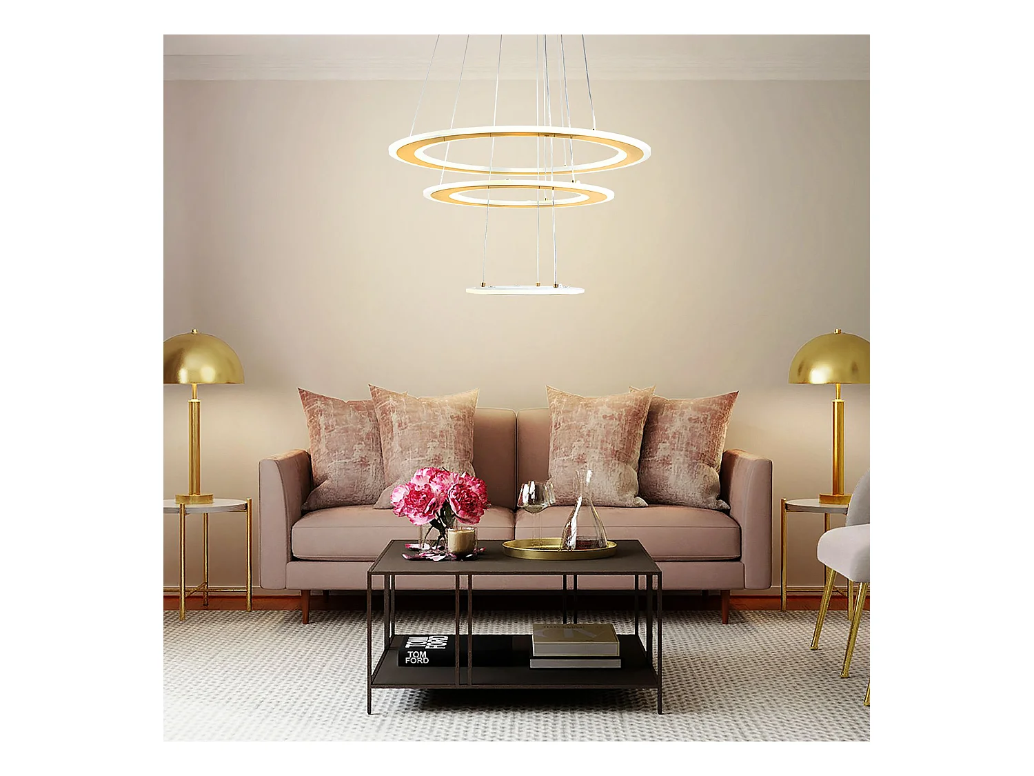 Lampe Suspendue Led Toolight G041-3Cp Brush Gold