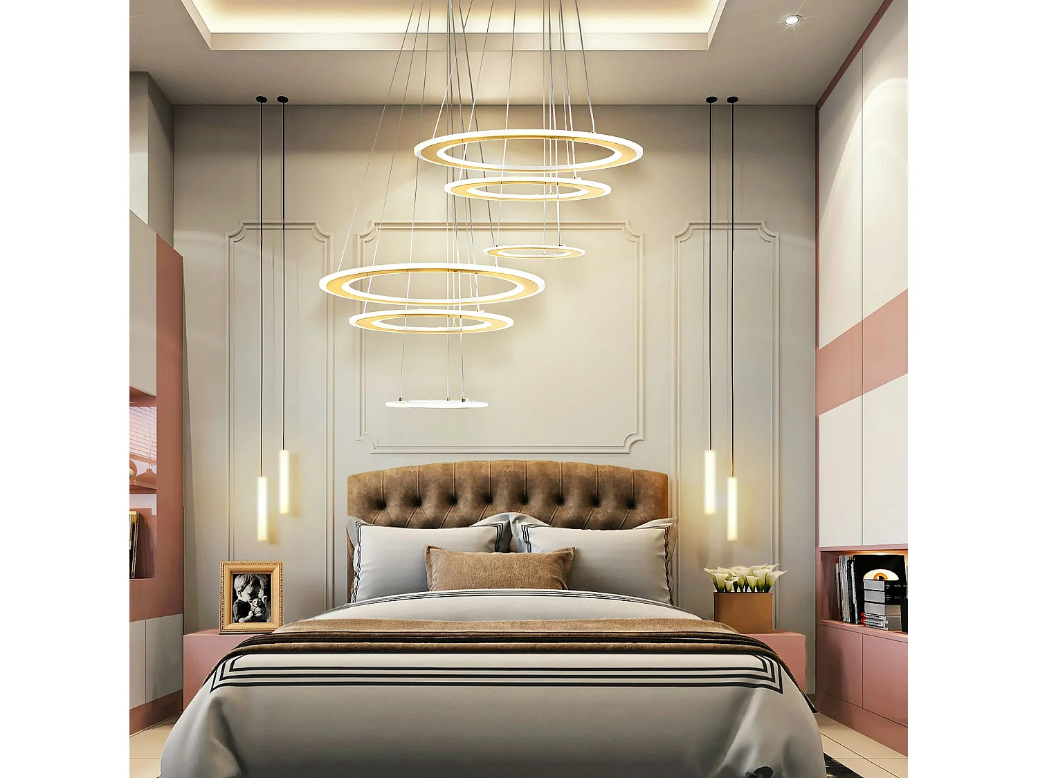 Lampe Suspendue Led Toolight G041-3Cp Brush Gold