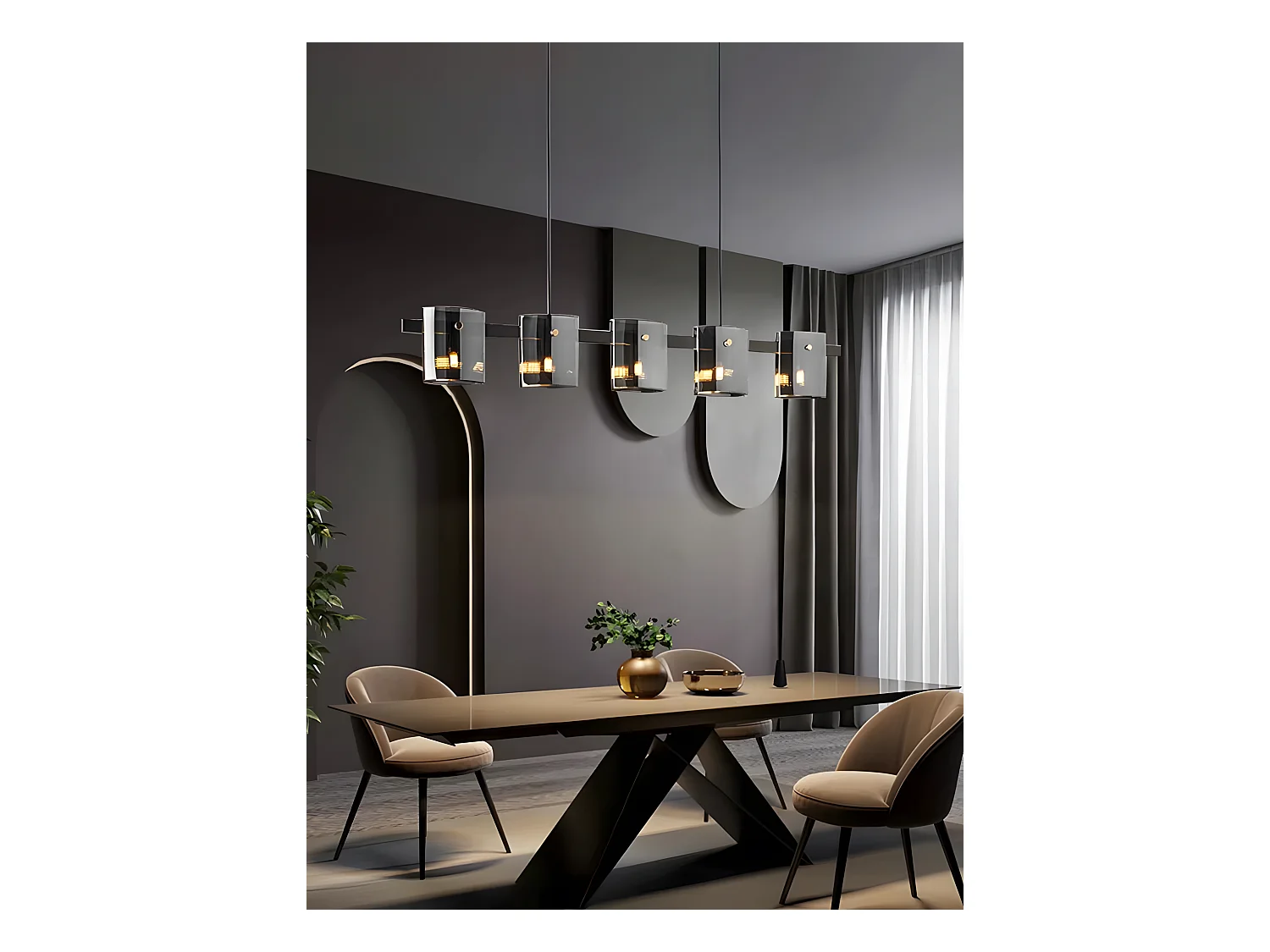 Lampe Suspendue Toolight App1706-5Cp Grey