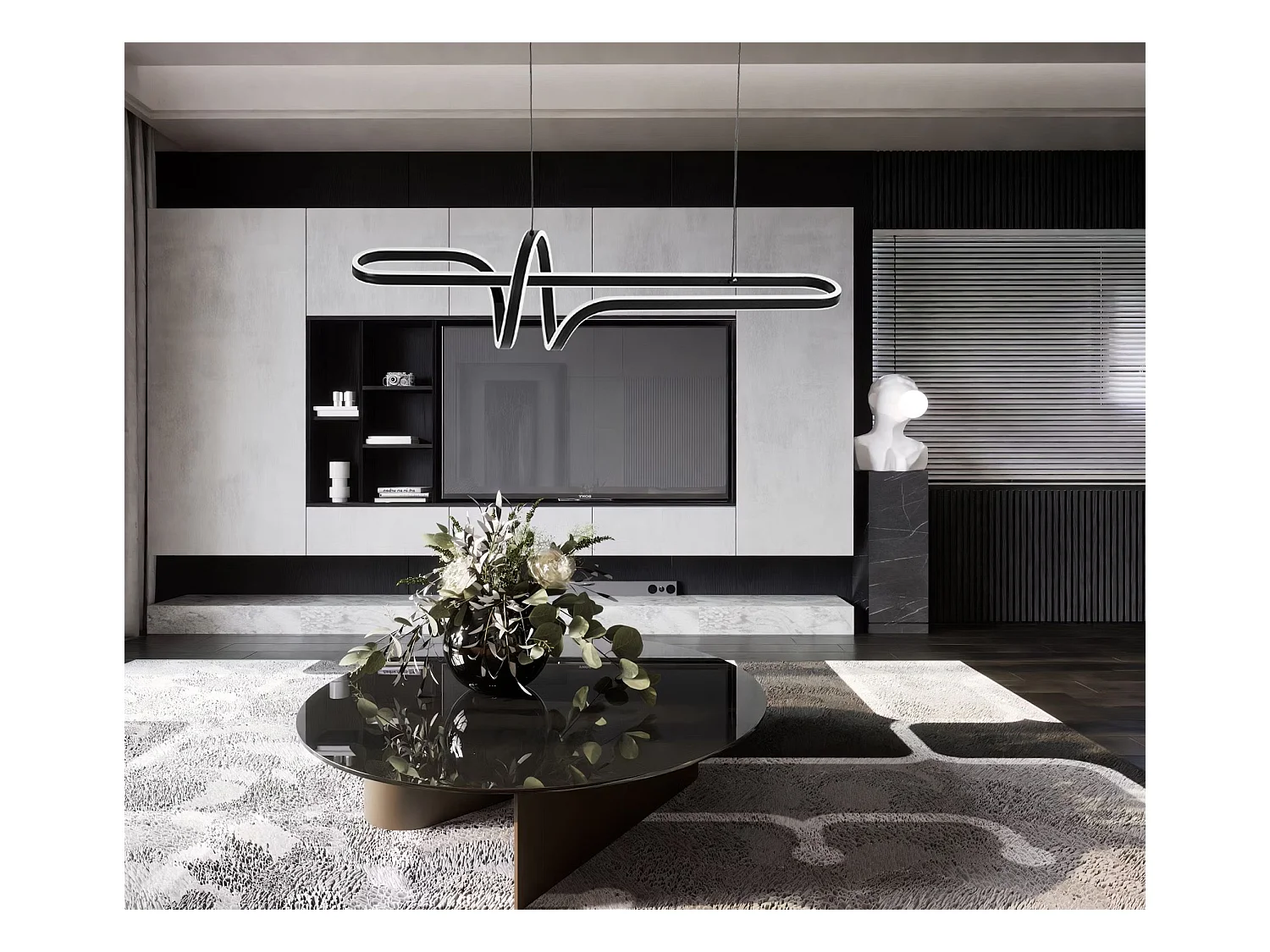 Lampe Suspendue Led Toolight G038-Cp Black