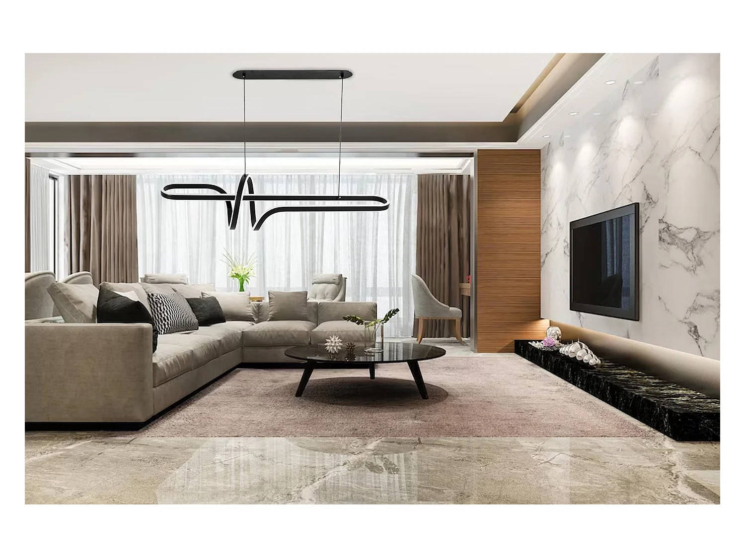 Lampe Suspendue Led Toolight G038-Cp Black