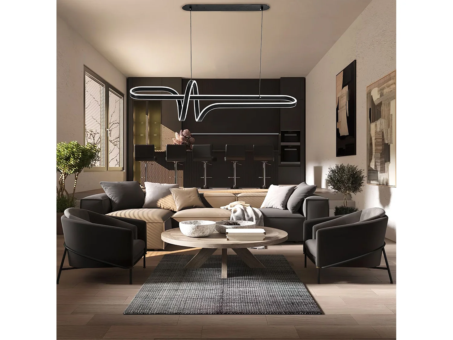 Hanglamp Led Toolight G038-Cp Black