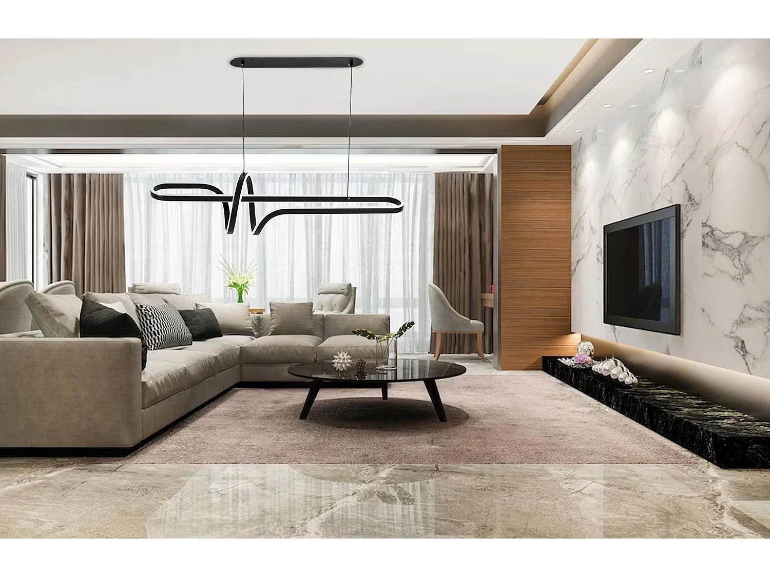 Hanglamp Led Toolight G038-Cp Black