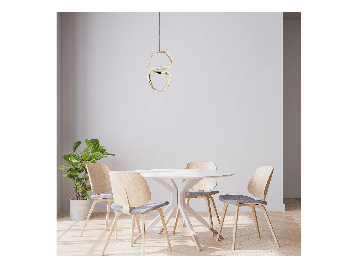 Lampe Suspendue Led Toolight G069-Cp Gold