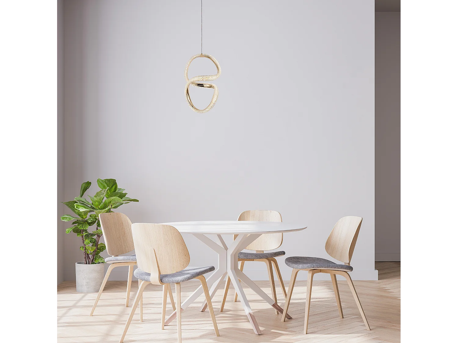 Lampe Suspendue Led Toolight G069-Cp Gold