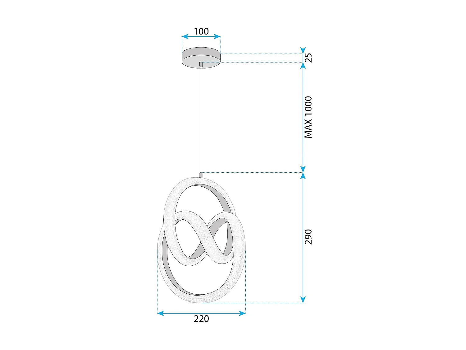 Lampe Suspendue Led Toolight G068-Cp Gold