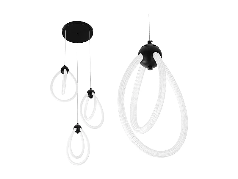 Candeeiro Suspenso Led Toolight G022-3Cpr Black