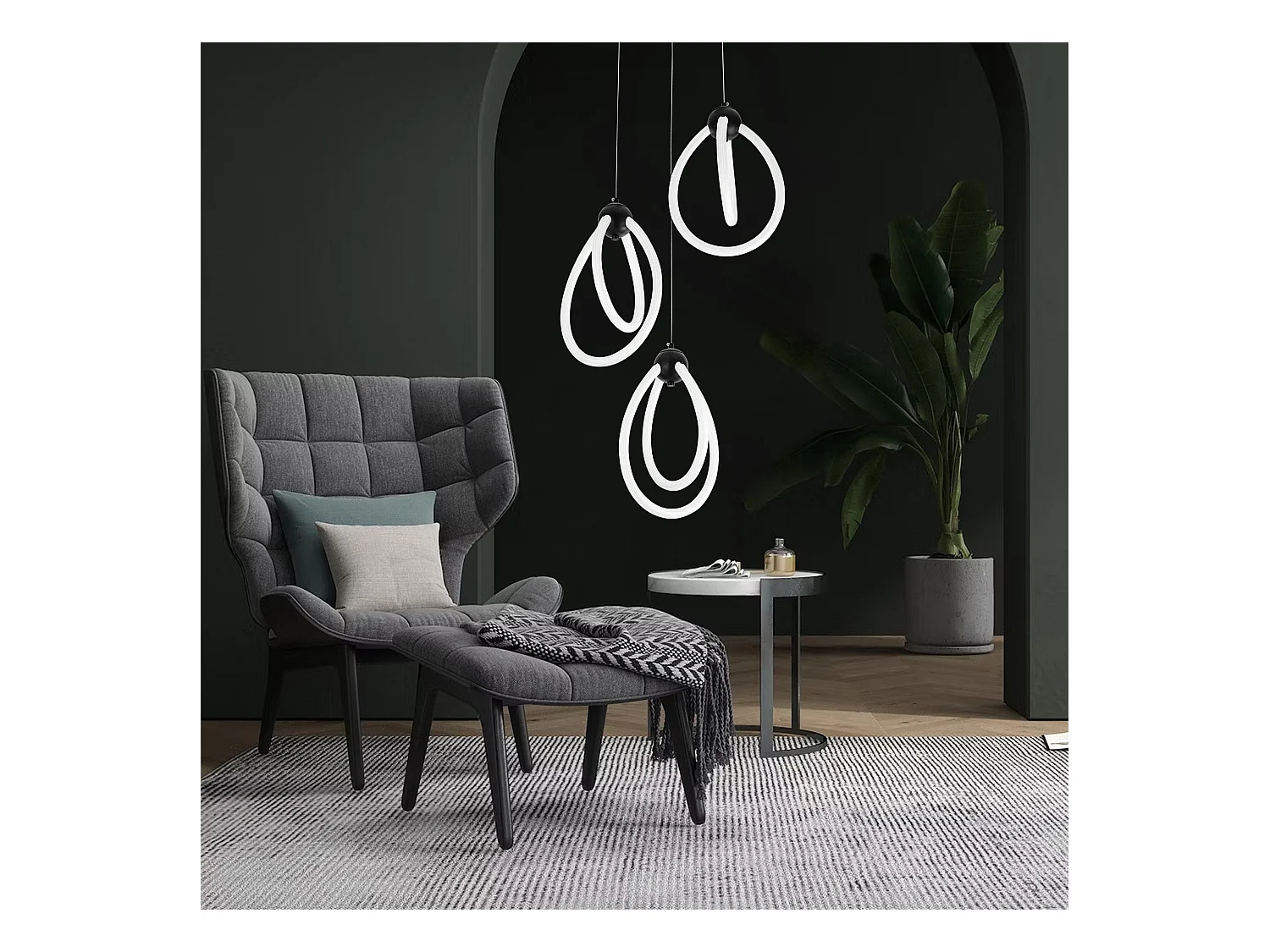 Lampe Suspendue Led Toolight G022-3Cpr Black