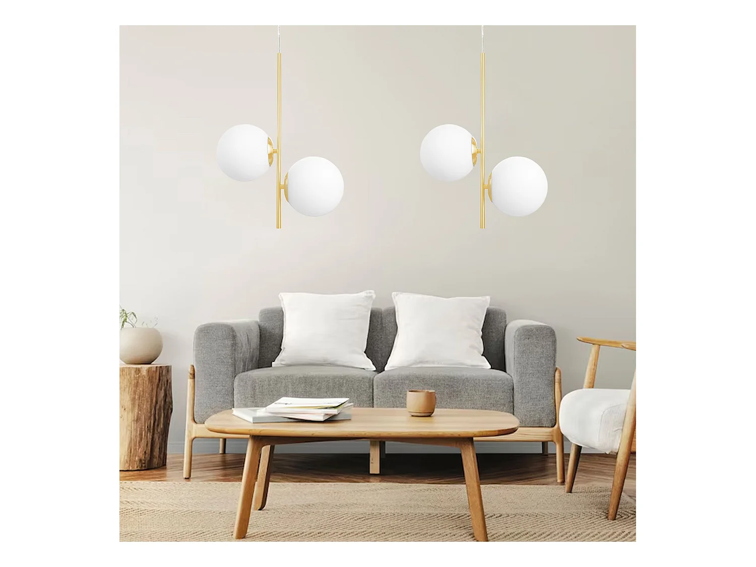 Lampe Suspendue Toolight G118-2Cp Gold White