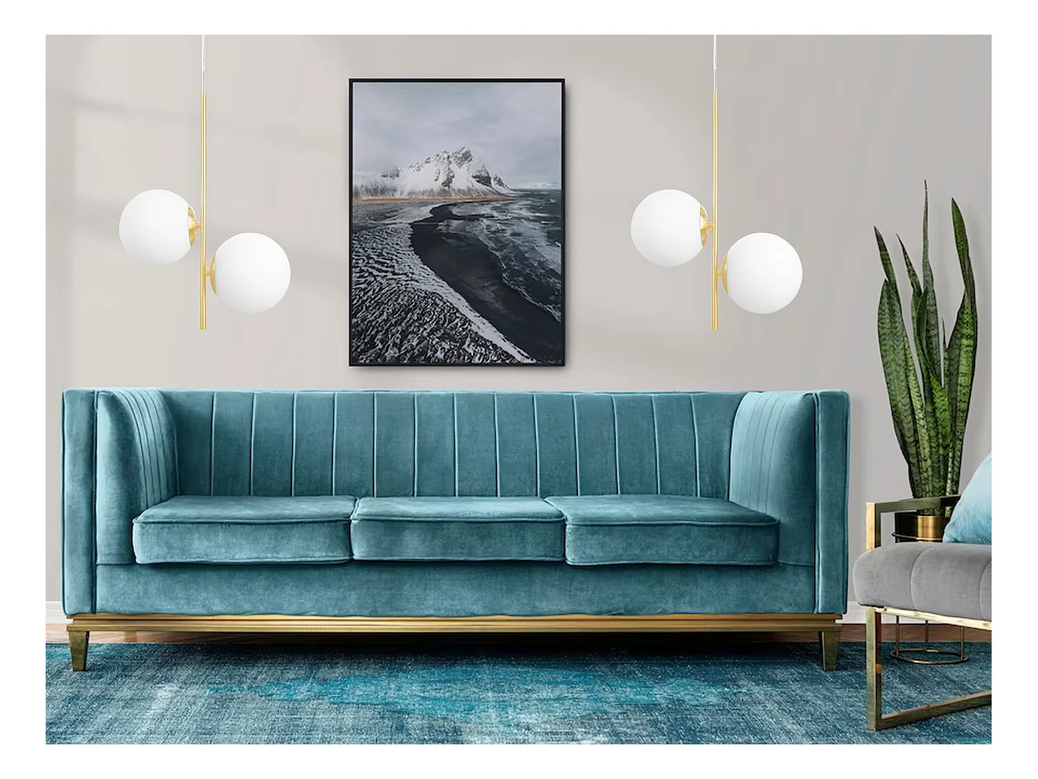 Lampe Suspendue Toolight G118-2Cp Gold White