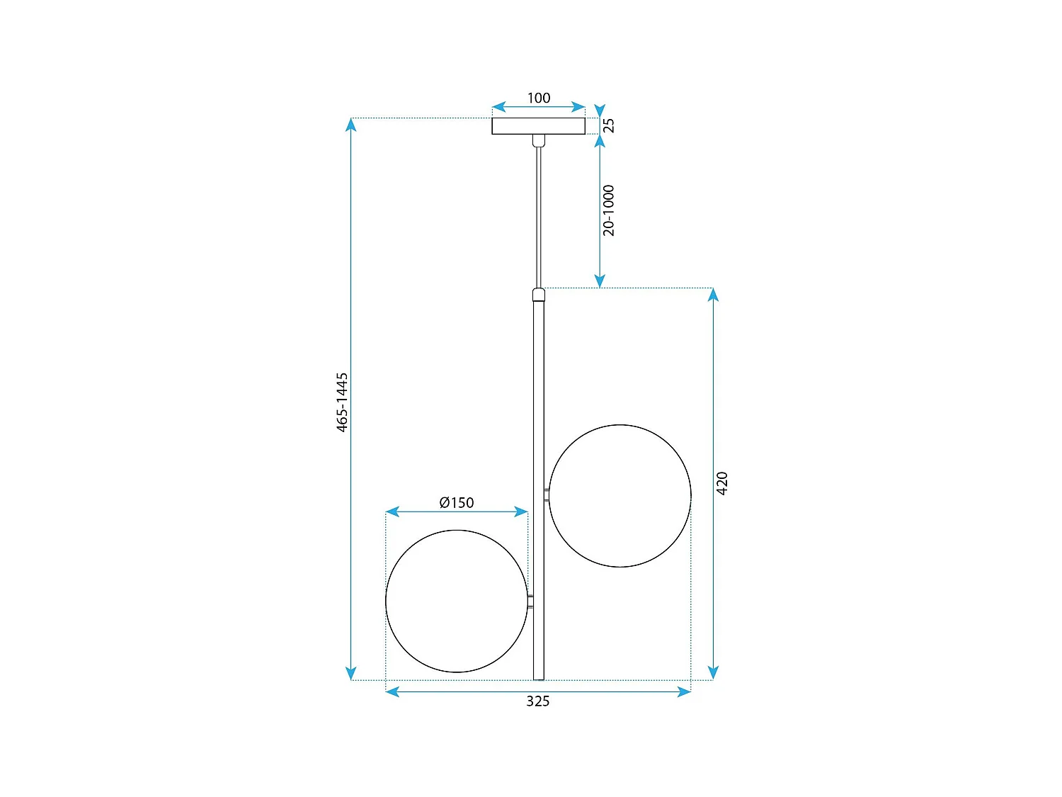 Lampe Suspendue Toolight G118-2Cp Gold White
