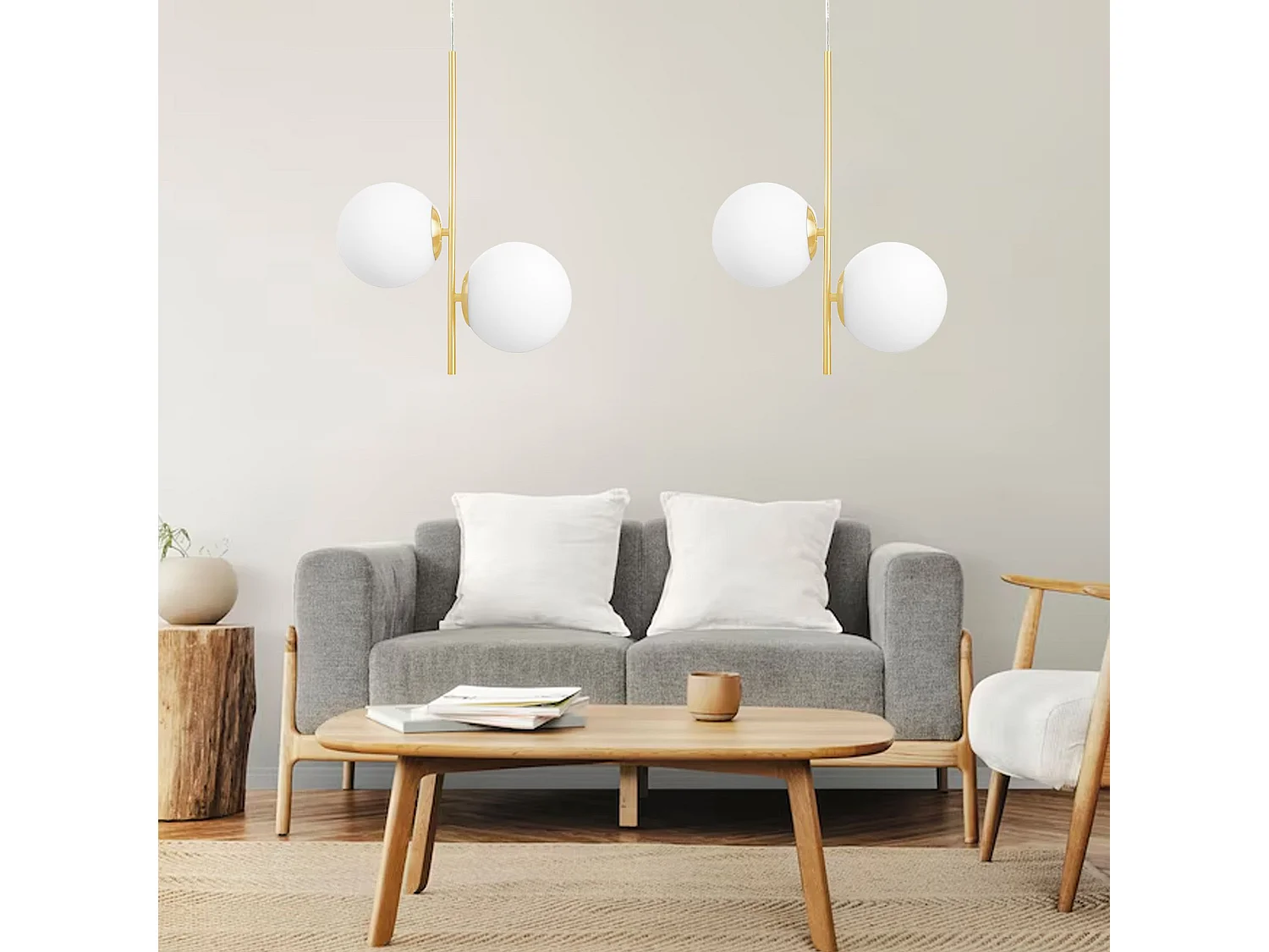 Lampe Suspendue Toolight G118-2Cp Gold White