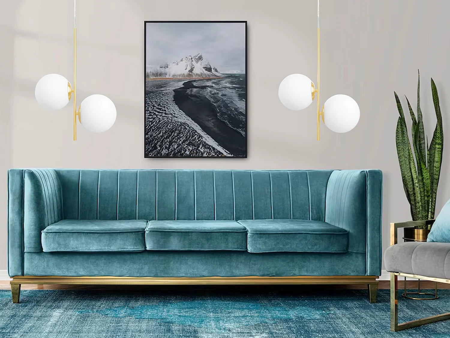 Lampe Suspendue Toolight G118-2Cp Gold White