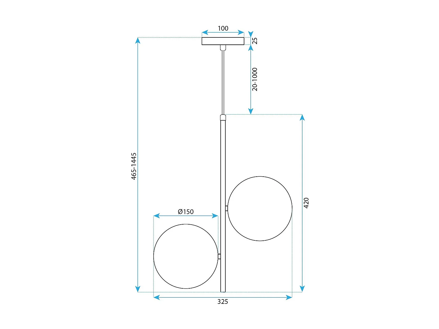 Lampe Suspendue Toolight G118-2Cp Gold White