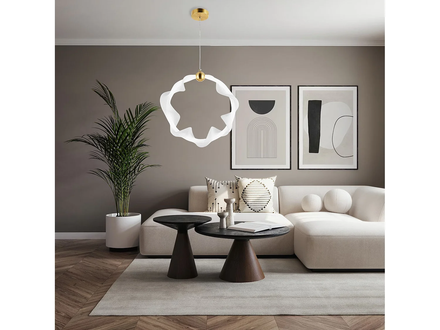 Lampe Suspendue Led Toolight G014-1Cp White Gold