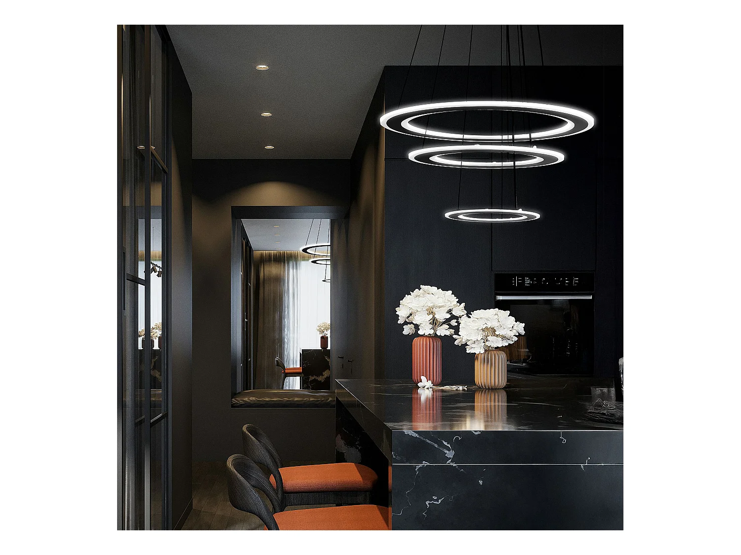 Lampe Suspendue Led Toolight G040-3Cp Black