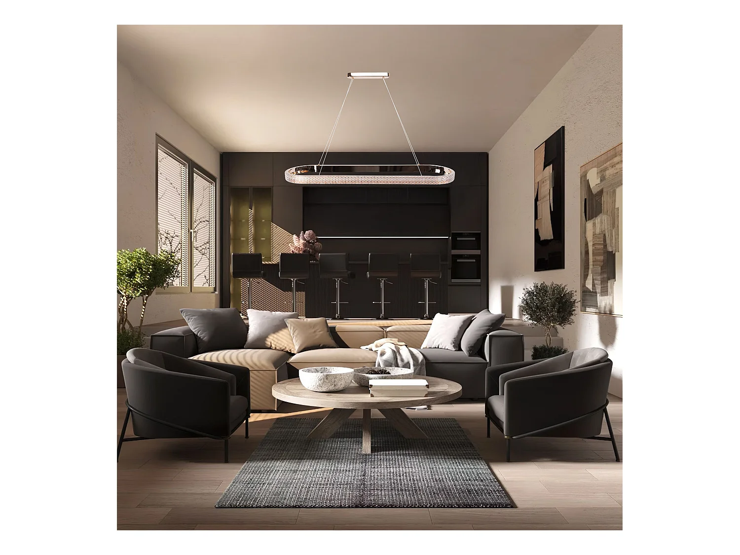 Lampe Suspendue Led Toolight App1751-Cp Gold 90