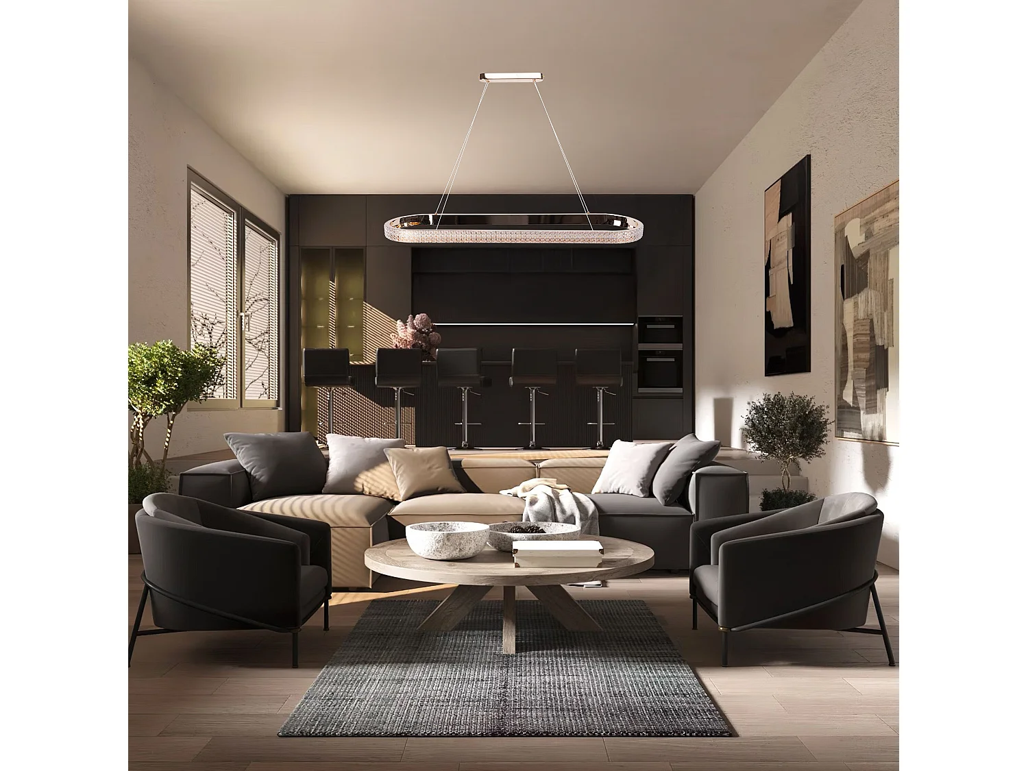 Lampe Suspendue Led Toolight App1751-Cp Gold 90