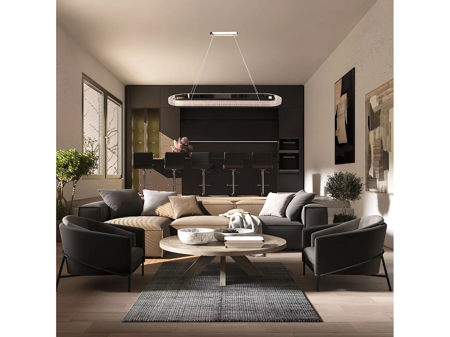 Lampe Suspendue Led Toolight App1751-Cp Gold 90