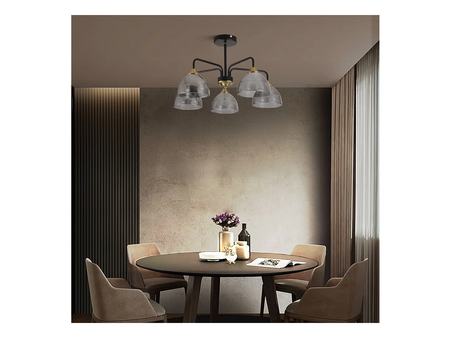 Lampe Suspendue Toolight G085-5C Black Grey