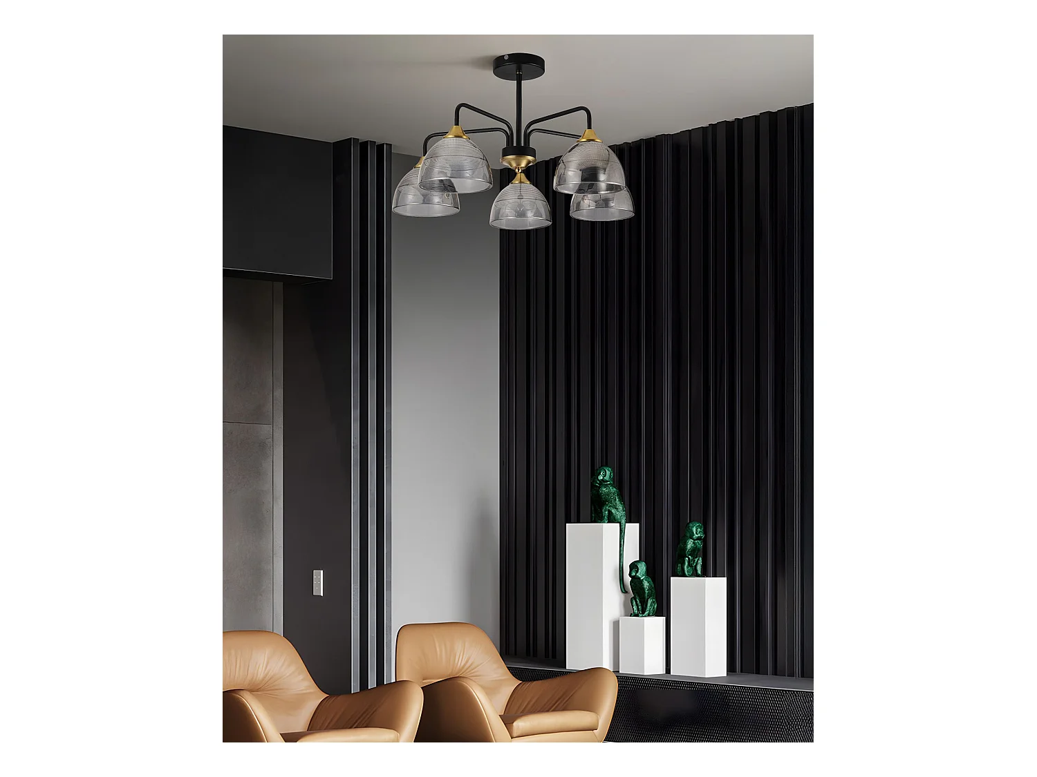 Lampe Suspendue Toolight G085-5C Black Grey