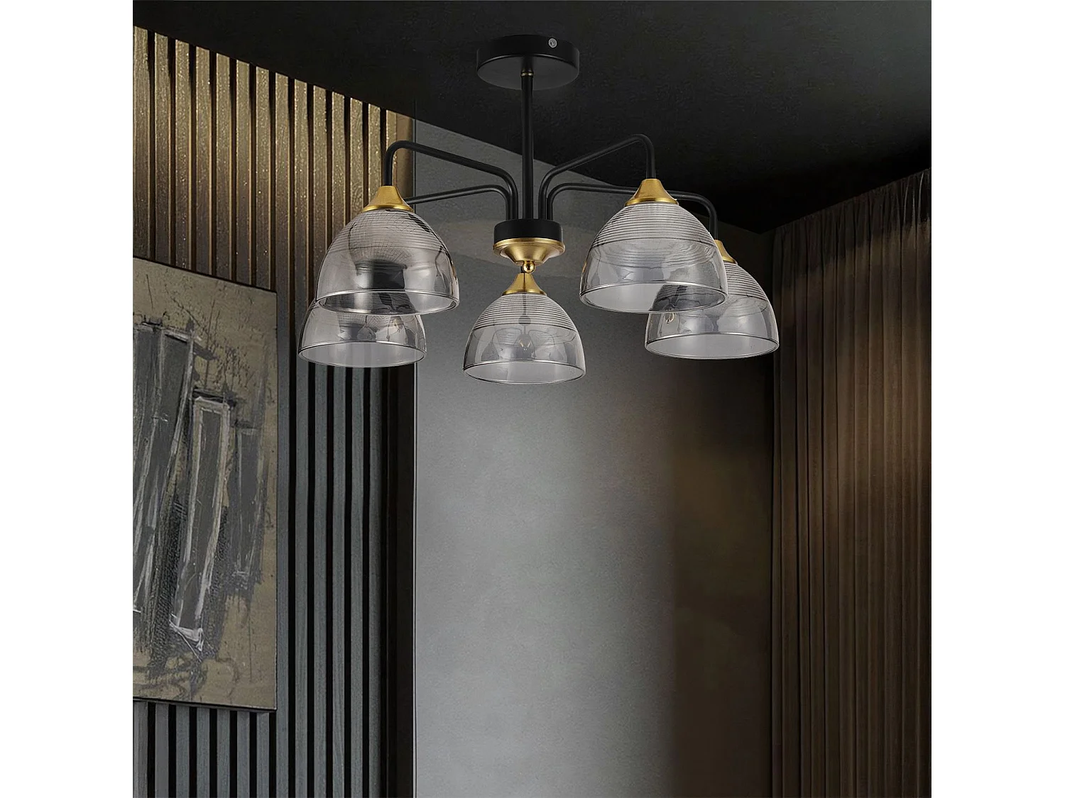 Lampe Suspendue Toolight G085-5C Black Grey