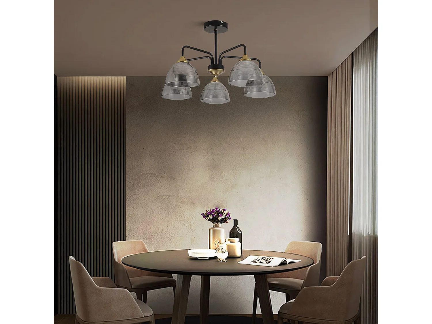 Lampe Suspendue Toolight G085-5C Black Grey