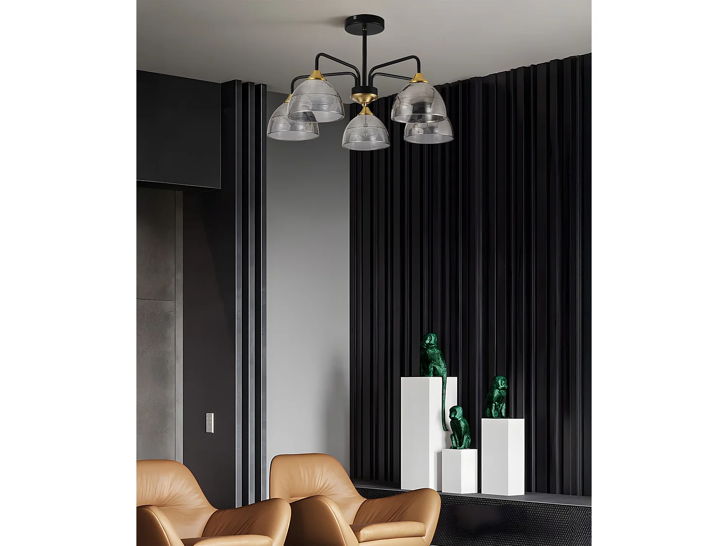 Lampe Suspendue Toolight G085-5C Black Grey
