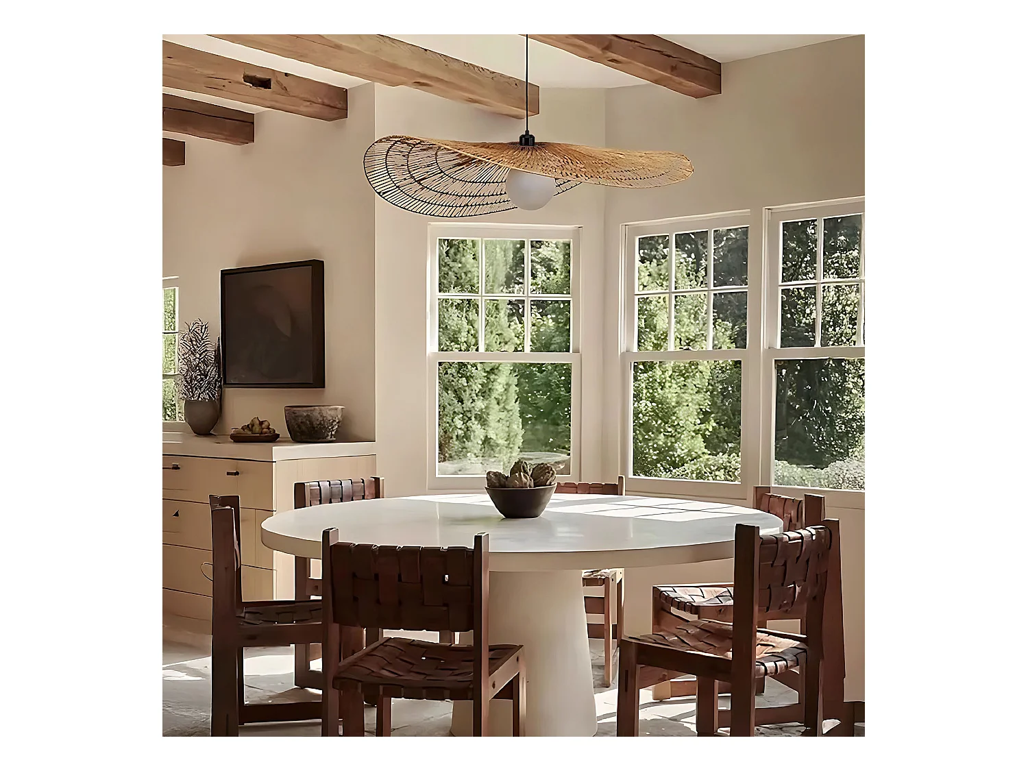 Lampe Suspendue Toolight App1740-1Cp Beige 80Cm