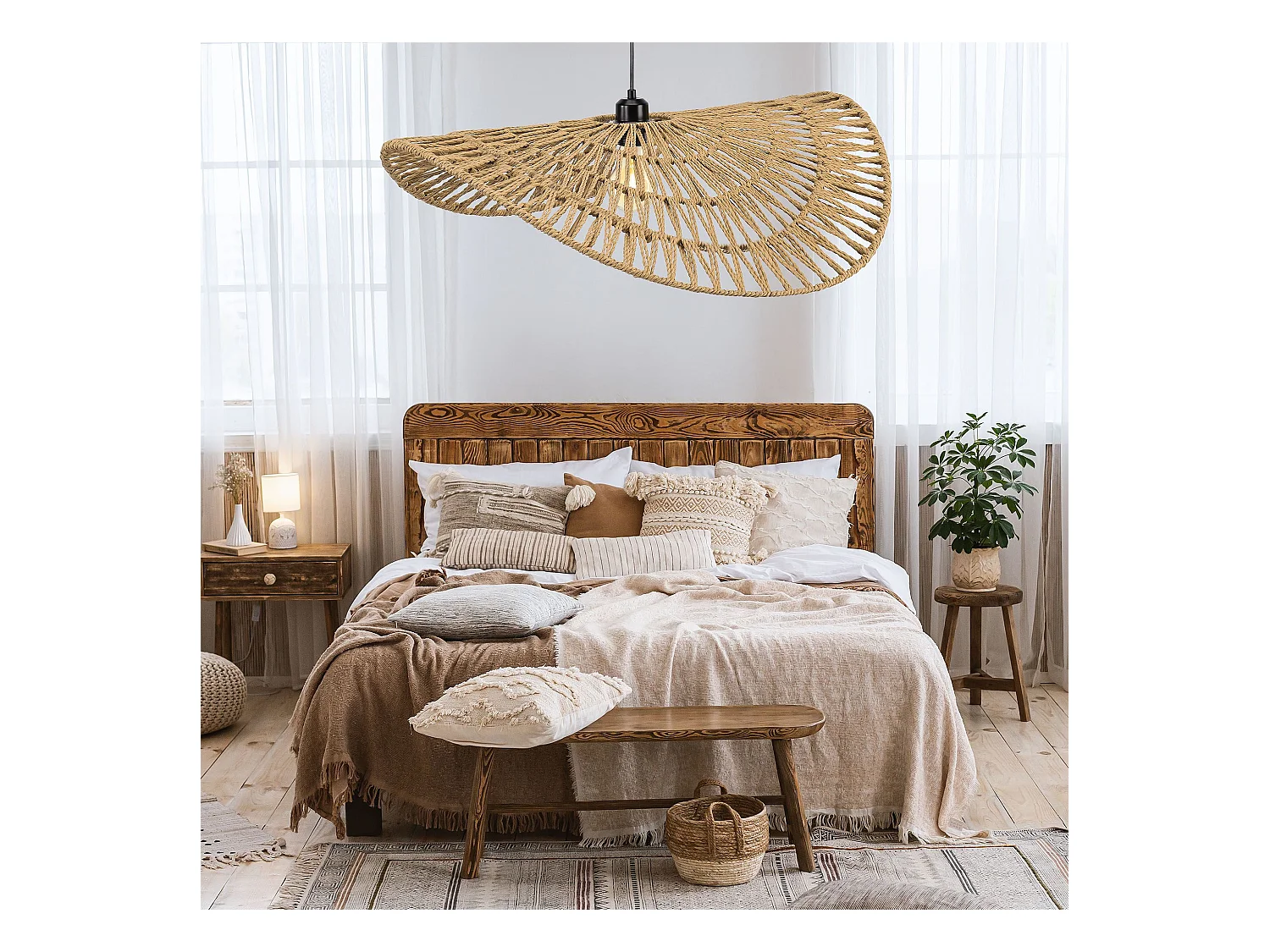 Lampe Suspendue Toolight App1740-1Cp Beige 80Cm