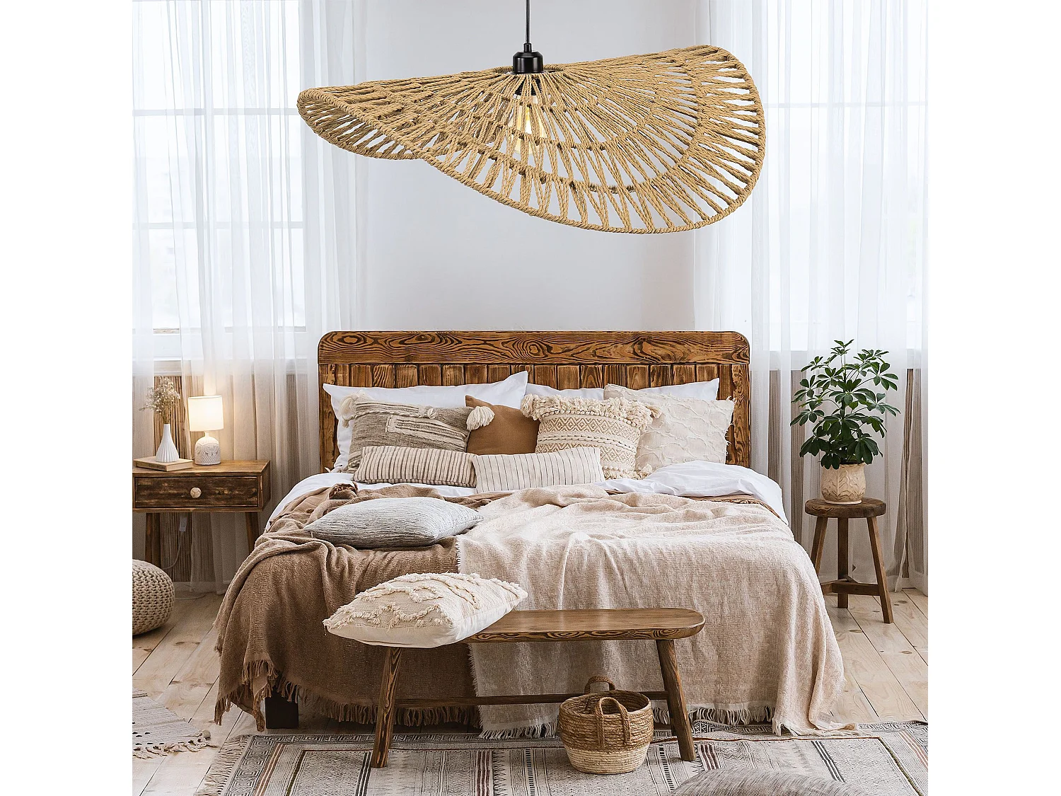 Lampe Suspendue Toolight App1740-1Cp Beige 80Cm