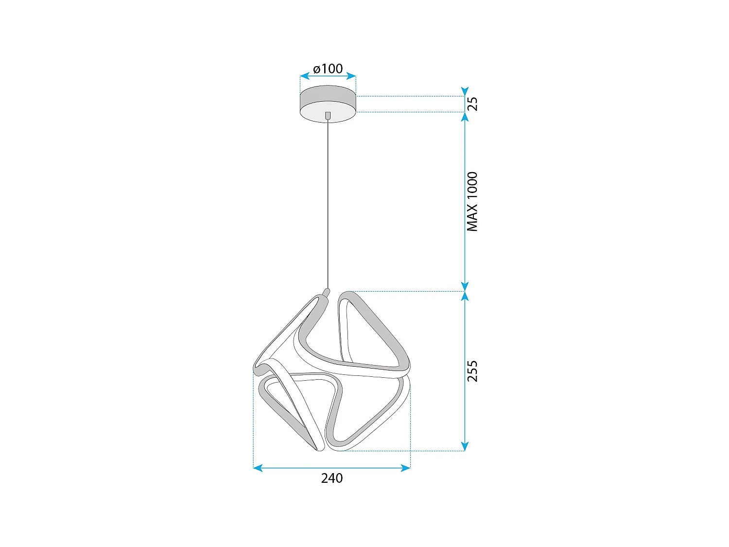 Lampe Suspendue Led Toolight G067-Cp Gold