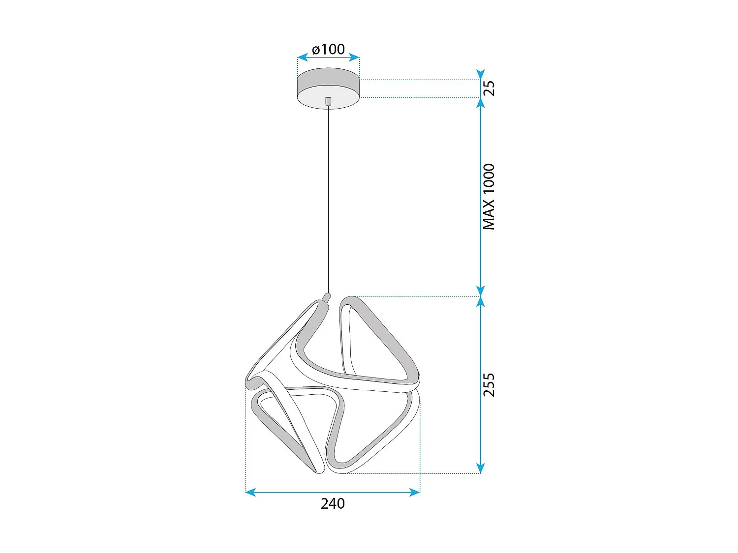 Hanglamp Led Toolight G067-Cp Gold