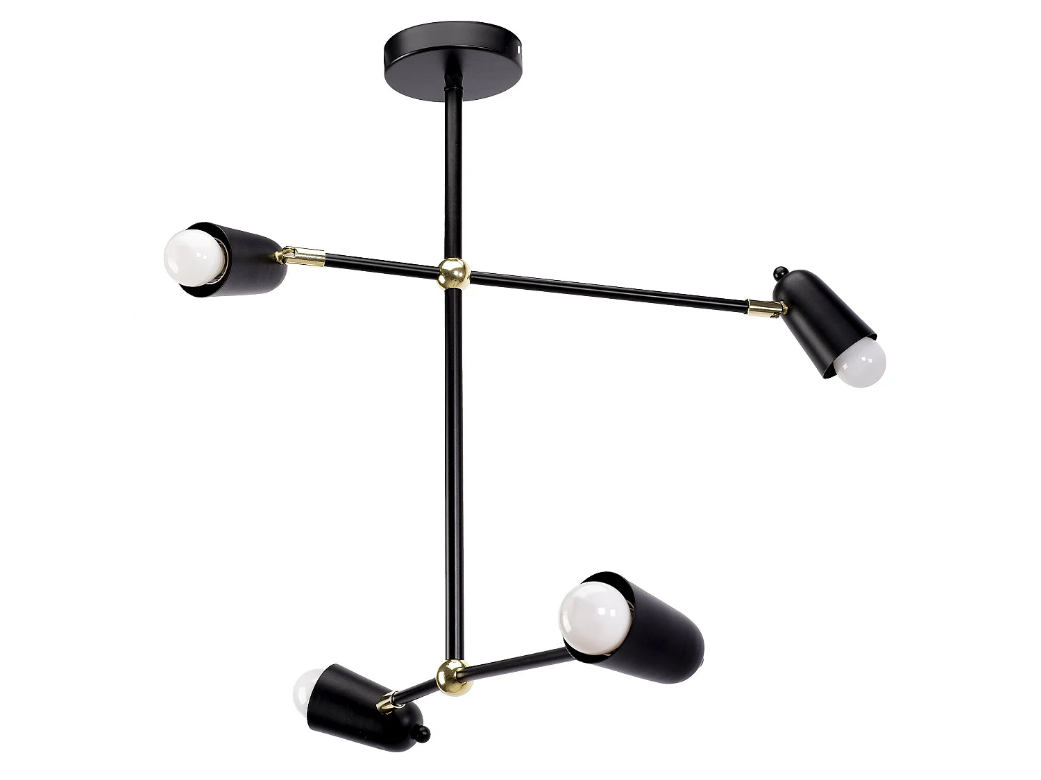 Candeeiro Suspenso Toolight App1708-4Cp Black Gold