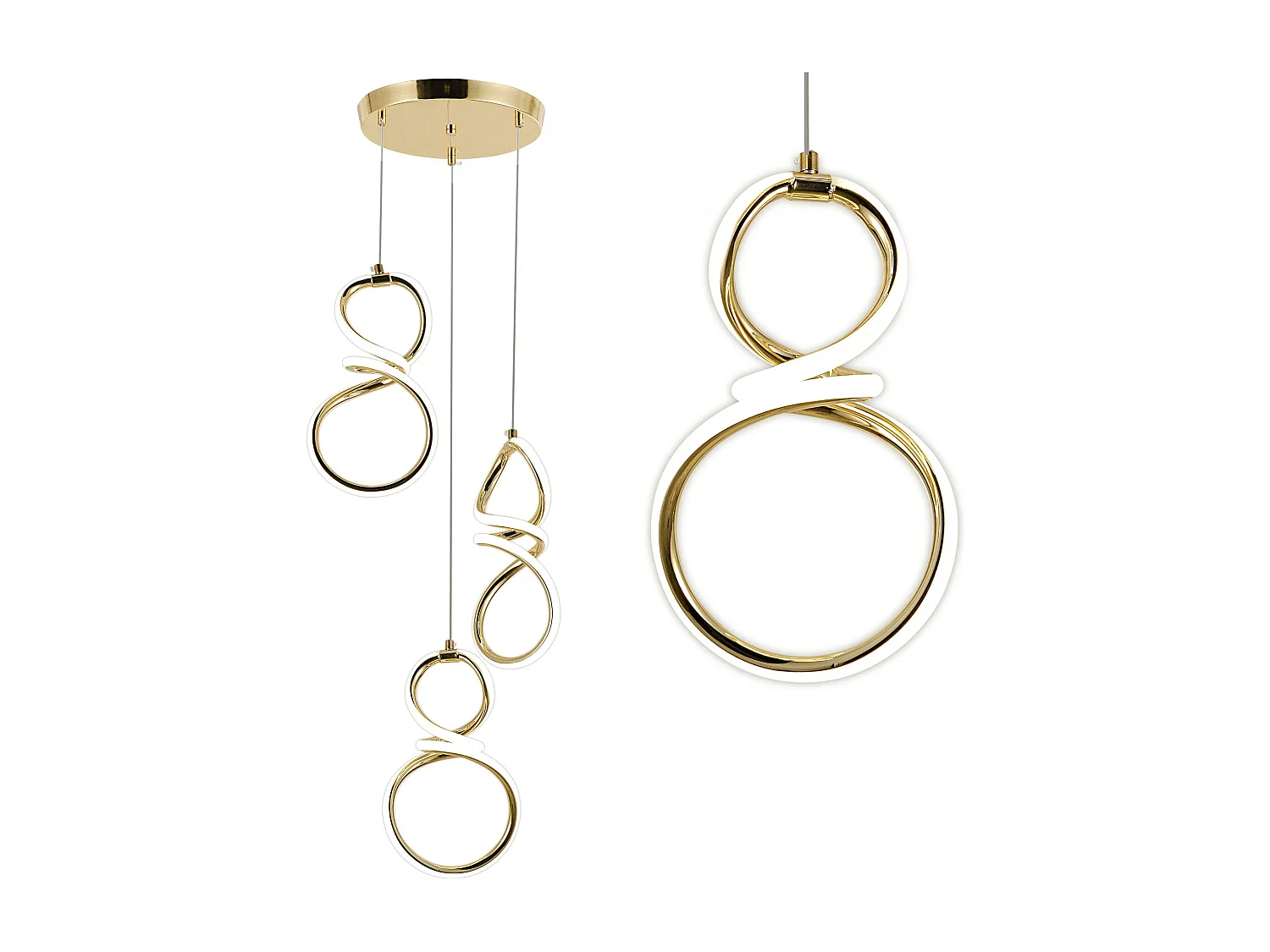 Lampe Suspendue Led Toolight G073-3Cpr Gold